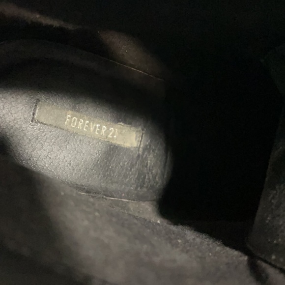 Black & Gold Forever 21 Wedged Booties - Picture 4 of 7